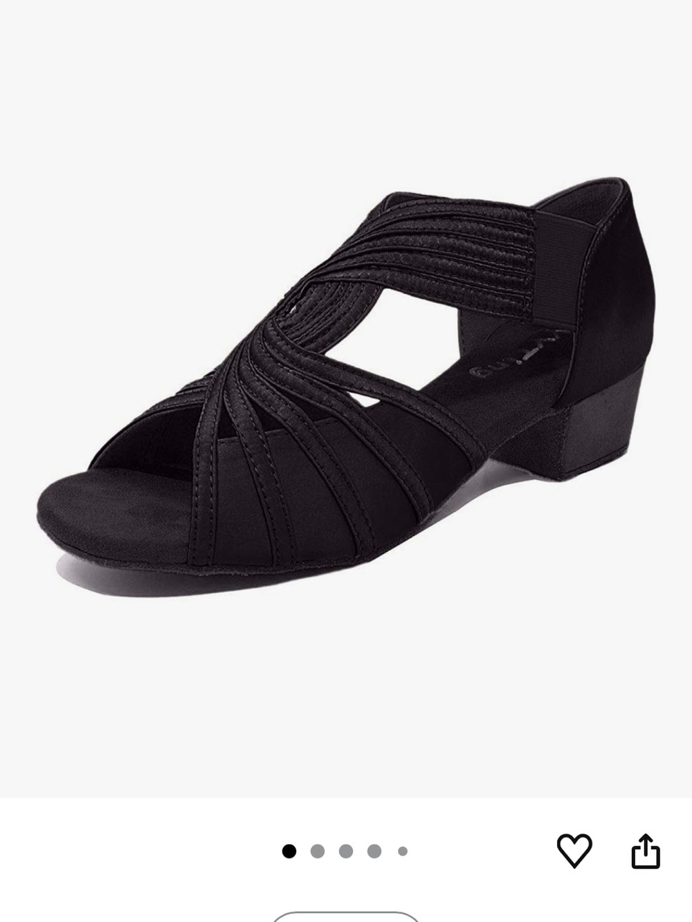 Women's Black Strappy Low Heel Sandals